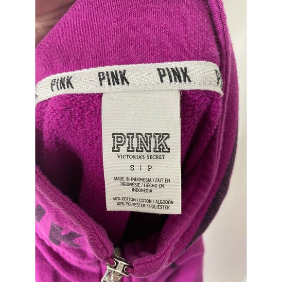 Pink Women’s Sweatshirt Purple Victoria's Secret 1/4 Zip Lightweight Size Small - Picture 6 of 6